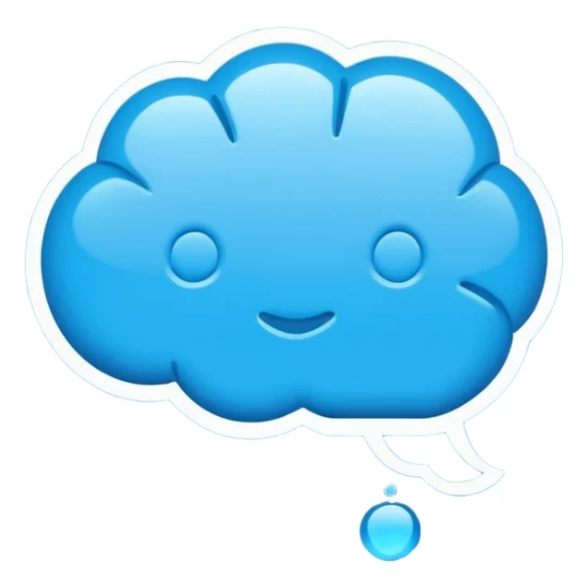 Minimalistic flat vector icon, iOS style, thin black contour on white background. Chat bubble with small AI brain symbol inside. Clean, no text, no shadows sticker