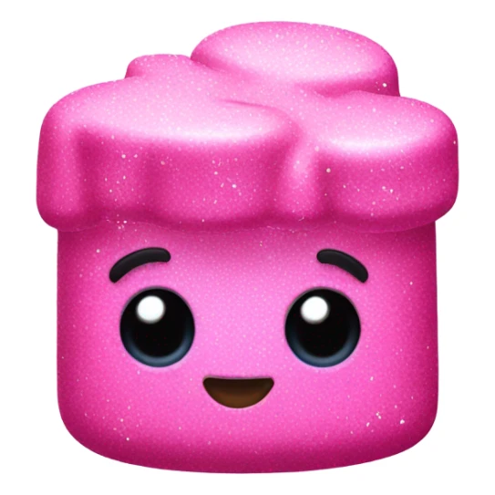 Hot pink marshmallow with glitter sticker