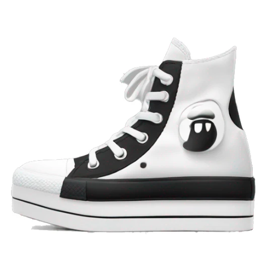 Black and white platform converse platform shoes sticker
