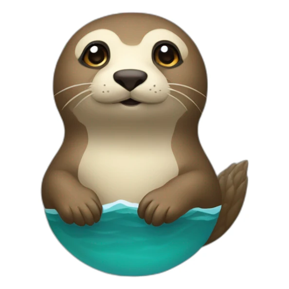 un perroquet sur le dos d'une loutre sticker