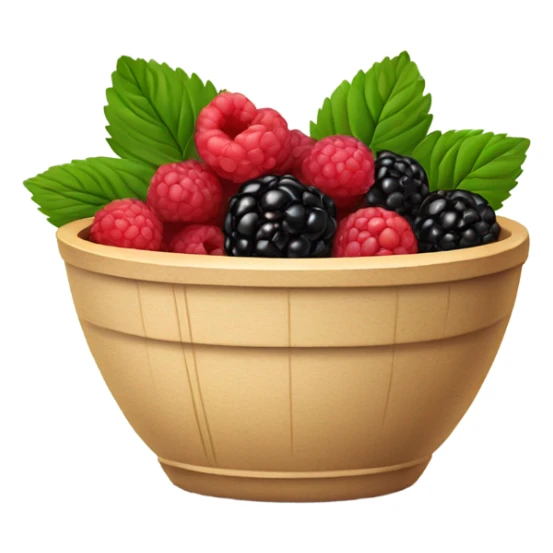 Square bowl of blackberries and raspberries  sticker
