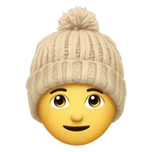 beige winter beanie no person sticker