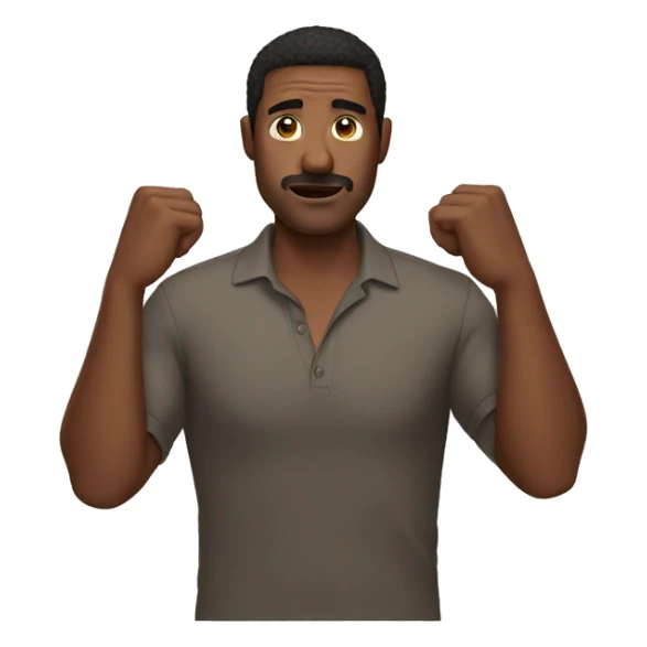 man who's say i don't know with his arms sticker