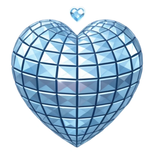 disco ball in shape of a heart sticker