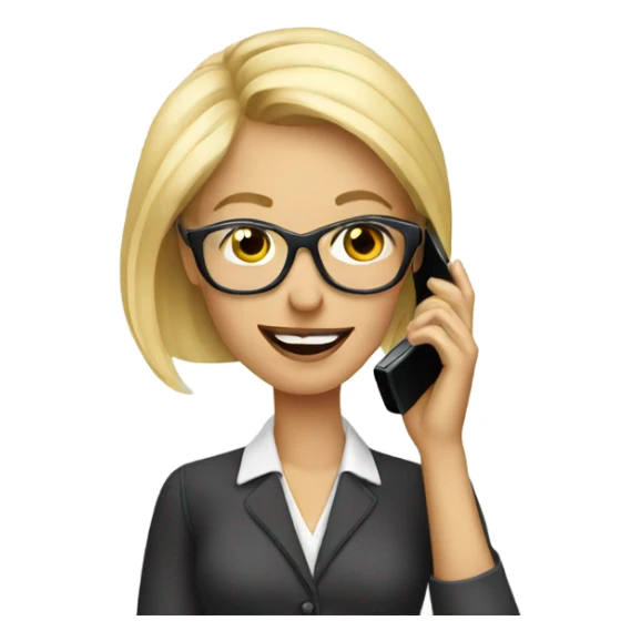 Elegant Blonde woman wearing glasses calling on cell phone sticker