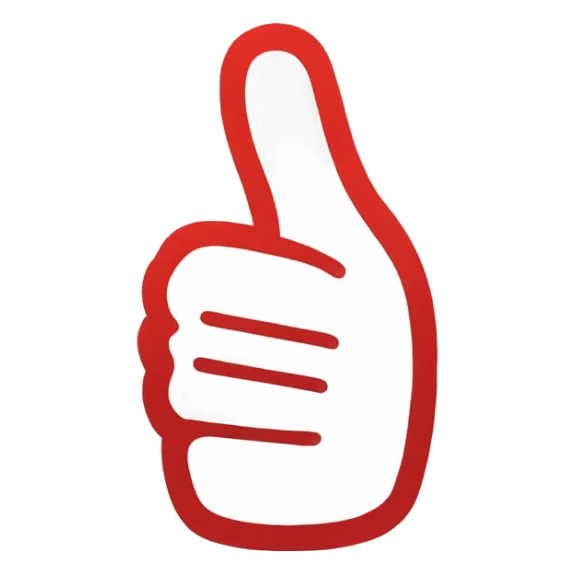 a thumbs up / like emoji with a red outline and white fill sticker