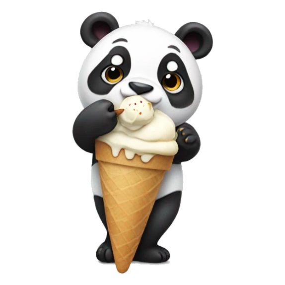 Panda eating ice cream sticker