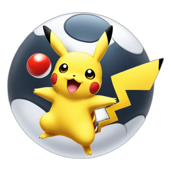 pikachu jumping out of poke ball sticker