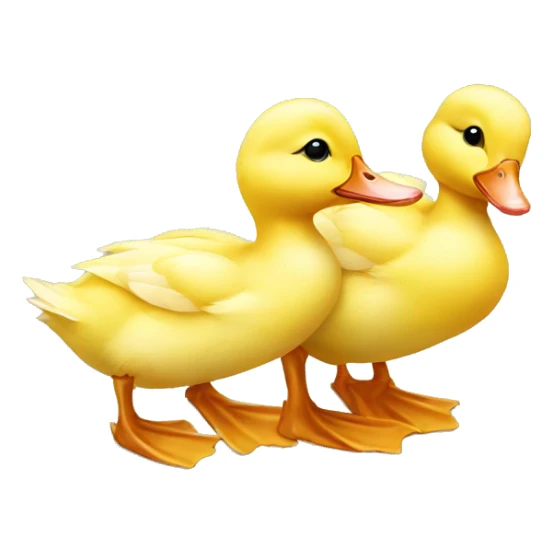 Little ducklings following their mother duck sticker
