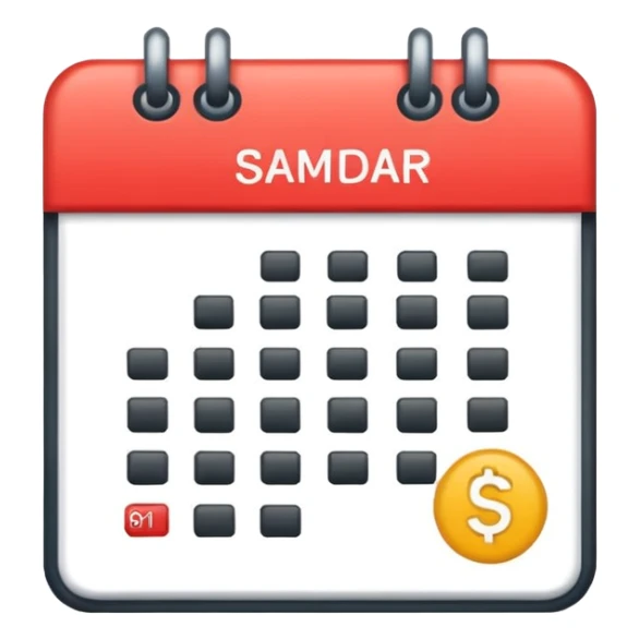 calendar emoji with $61 over the calendar sticker