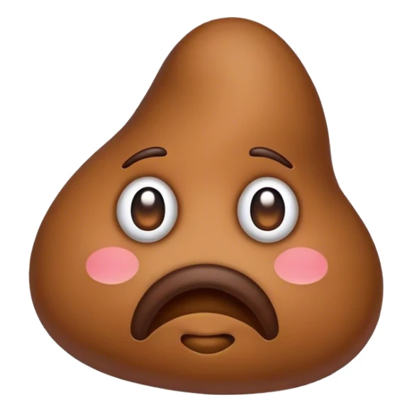 Sad face poop emoji sticker