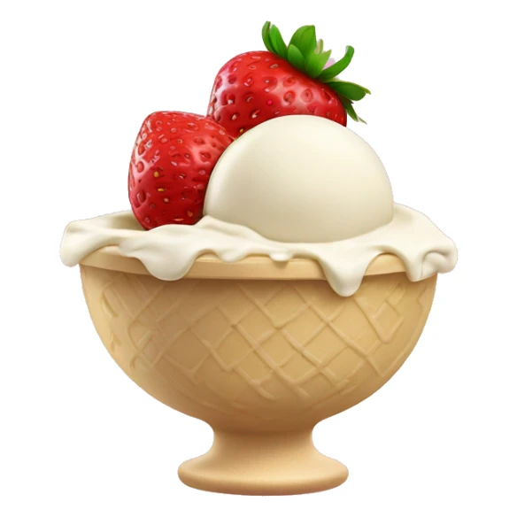 Strawberry and vanilla ice cream mixed in a bowl sticker