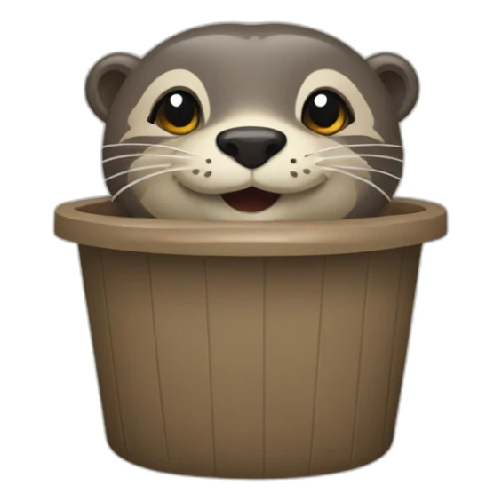 Une loutre qui tombe sur une poubelle sticker
