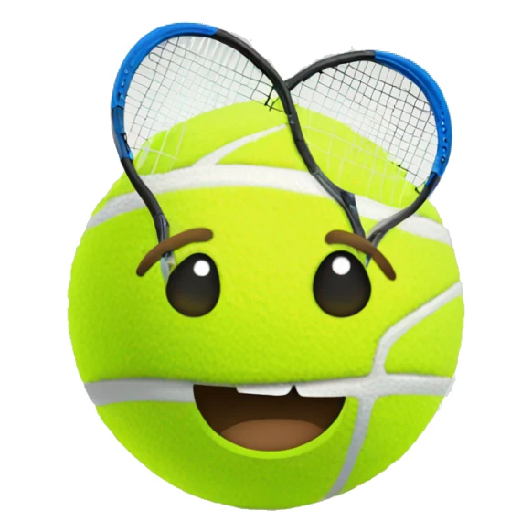 Tennis ball with face And small hands And short legs sticker