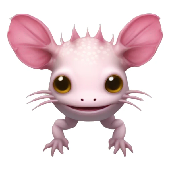 An axolotl head with no mouth and stick legs with no body just a head with stick legs an axolotl sticker