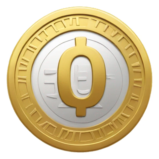 Gold coin with the image of the letters iQ sticker