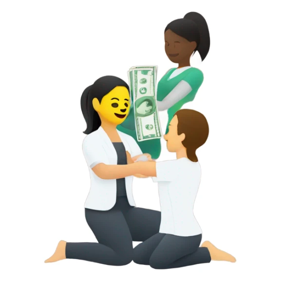 A massage therapist taking money  sticker