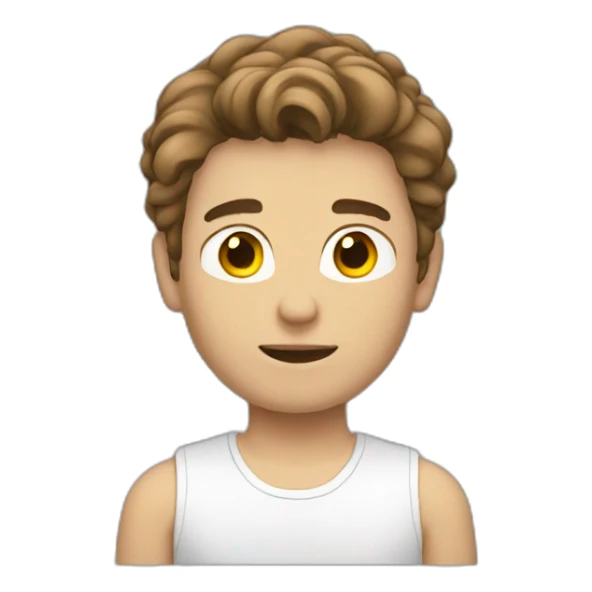 white teenage boy brown hair sticker