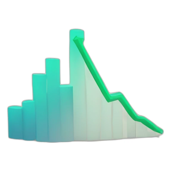 a graph of growing market from low to high sticker