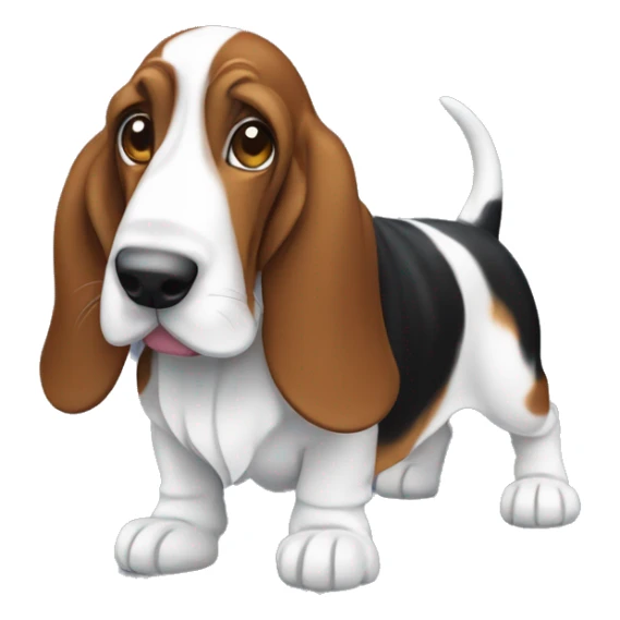 tri color basset hound sticker