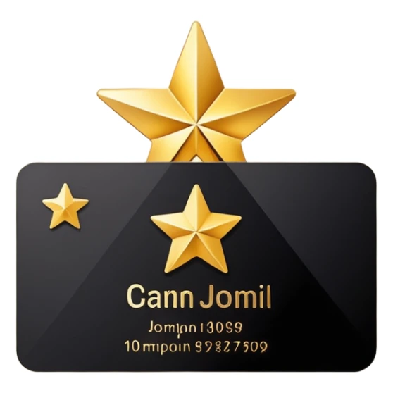 business card with a star symbol sticker