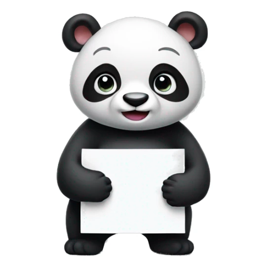 Panda holding a sign that says NO sticker