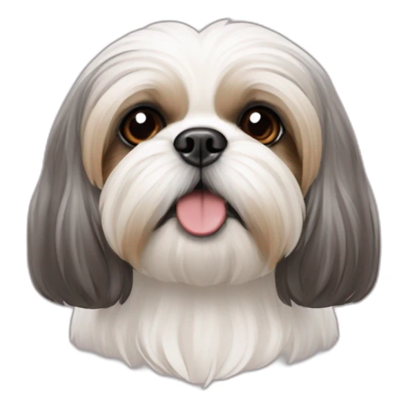 perro shih tzu; pensando, con imagen de pensar sticker