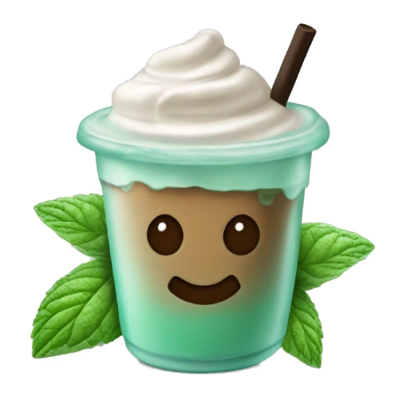 Iced mint coffee layer of mint 70% and coffee 30% sticker