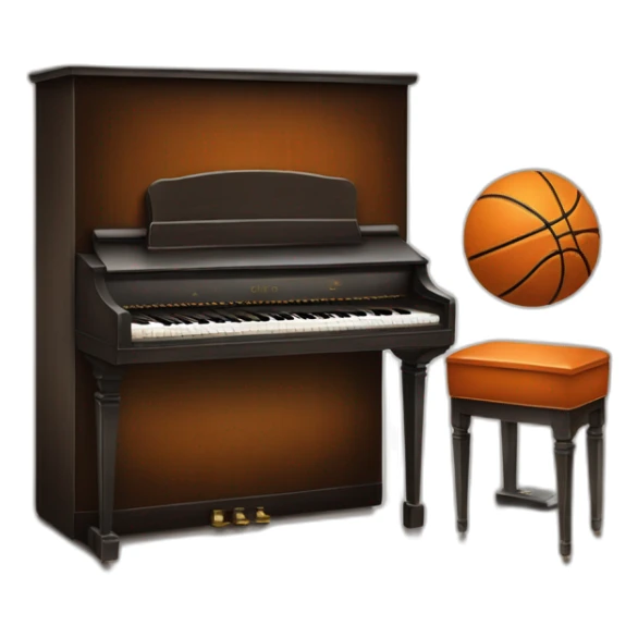 Baskett ball and piano gyy sticker