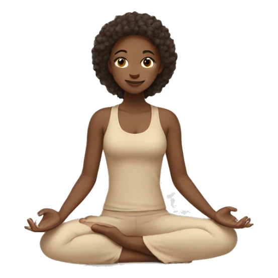 girl in beige clothes doing yoga sticker