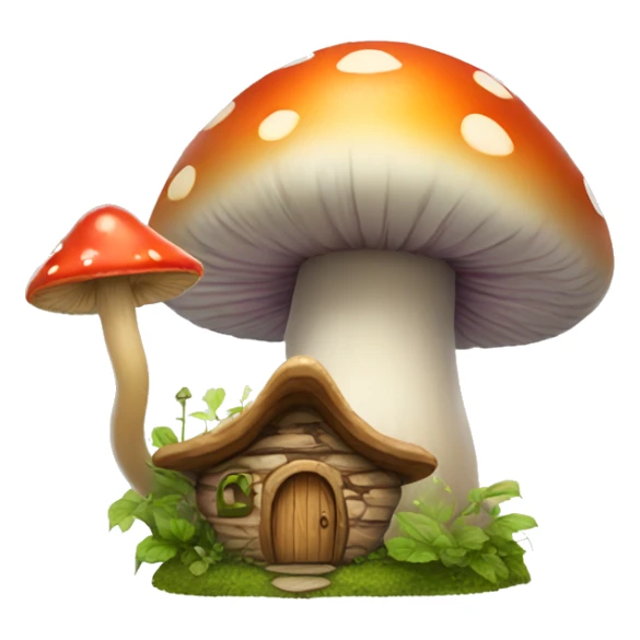 Fairy next to mushroom home  sticker