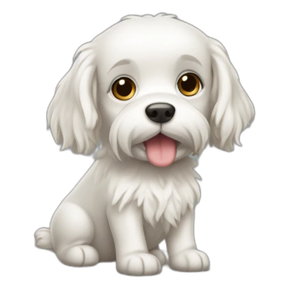 Kleiner weisser Hund mit langen Haaren sticker