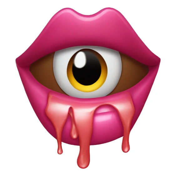 Lipstick with eyes and it’s crying sticker