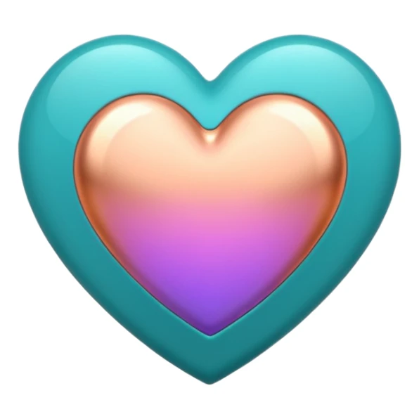 I need a teal, orange , purple, and rose gold Heart emoji  sticker