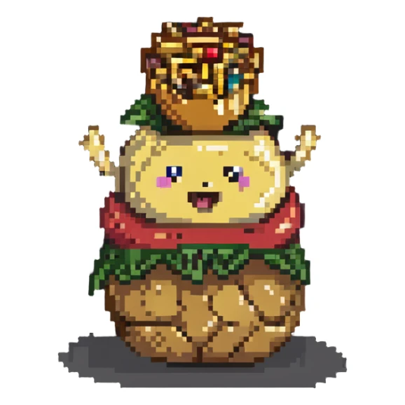 peanut riding a potato with fries sticker