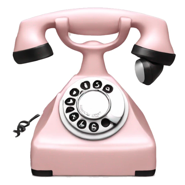 Vintage pale pink telephone sticker