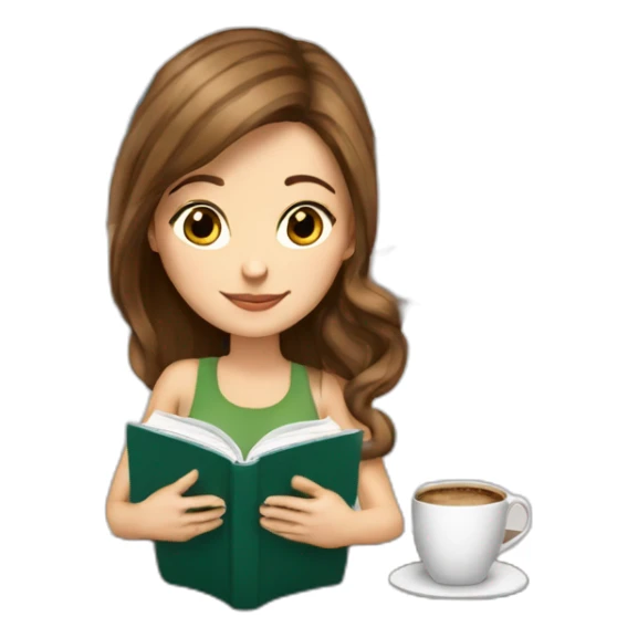 white-girl-brown-hair-reading-a-book-with-cappuccino sticker