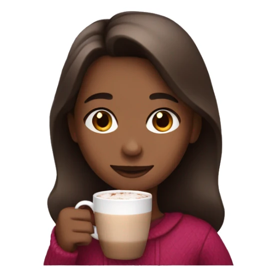 Girl relaxed and drinking hot chocolate  sticker