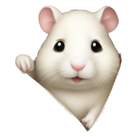  white hamster cozy in beige blanket sticker