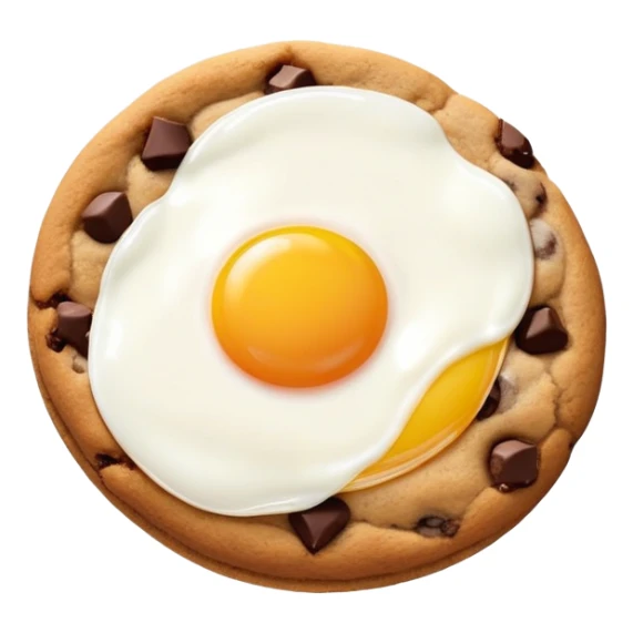 chocolate chip cookie with a sunny side up egg on top sticker