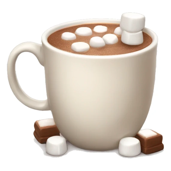 Light beige mug of hot chocolate with marshmallows  sticker