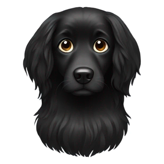Black dog long hair sticker