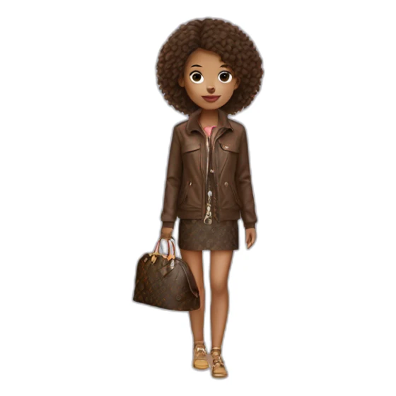 girl with louis vuitton clothing sticker