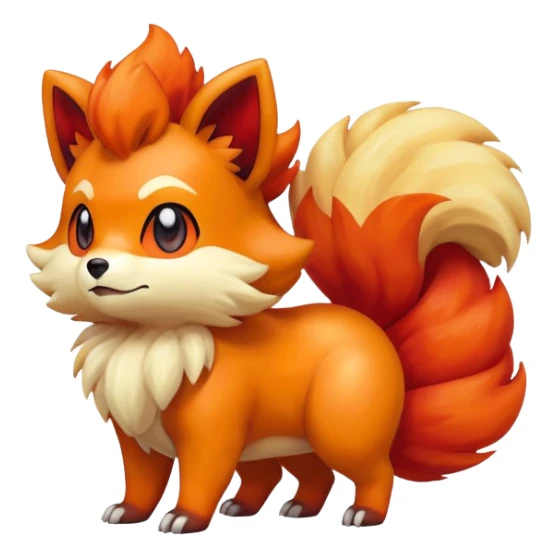 Vulpix-Growlithe-Fakémon-hybrid-creature (full body)  sticker