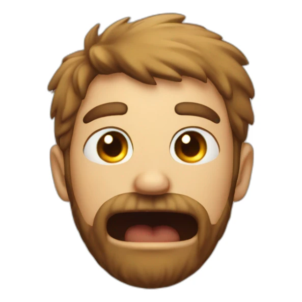 A hairy man with a boil, reacting in surprise sticker