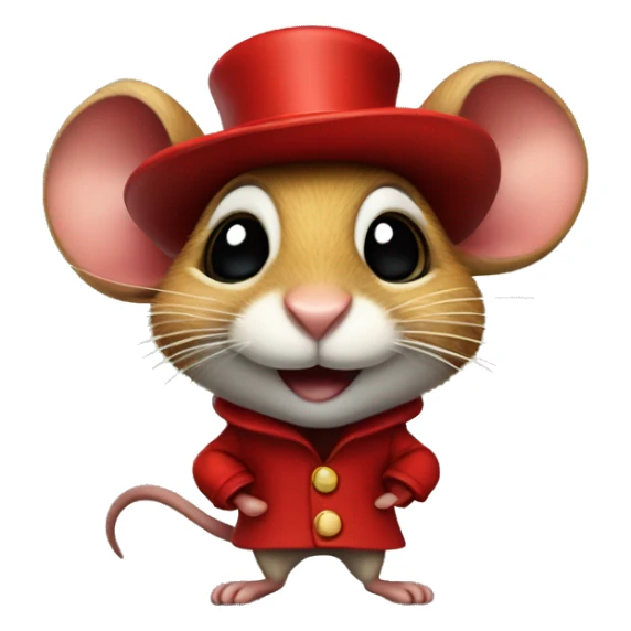 jumping mouse in red circus coat and red hat sticker