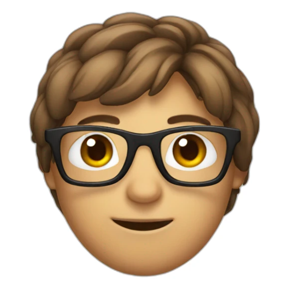 bug with brown hair and glasses sticker