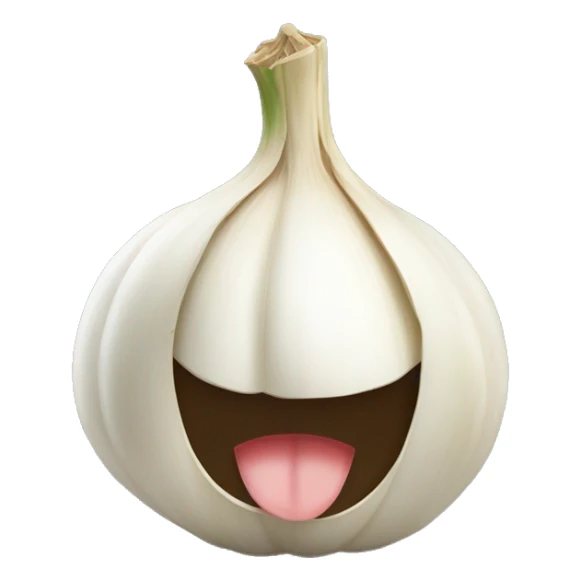 Cute garlic with closed mouth and a little bow on its head sticker