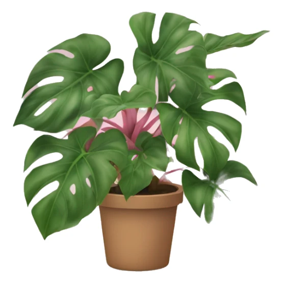 philodendron With pink and green leaves sticker