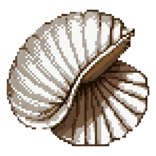 Clam with shiny pearl inside, open seashell revealing pearl treasure sticker